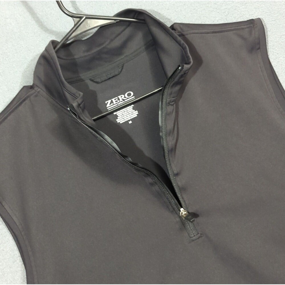 Zero Restrictions 1/4 Zip Vest Men's M Black Performance Pullover Golf Preppy